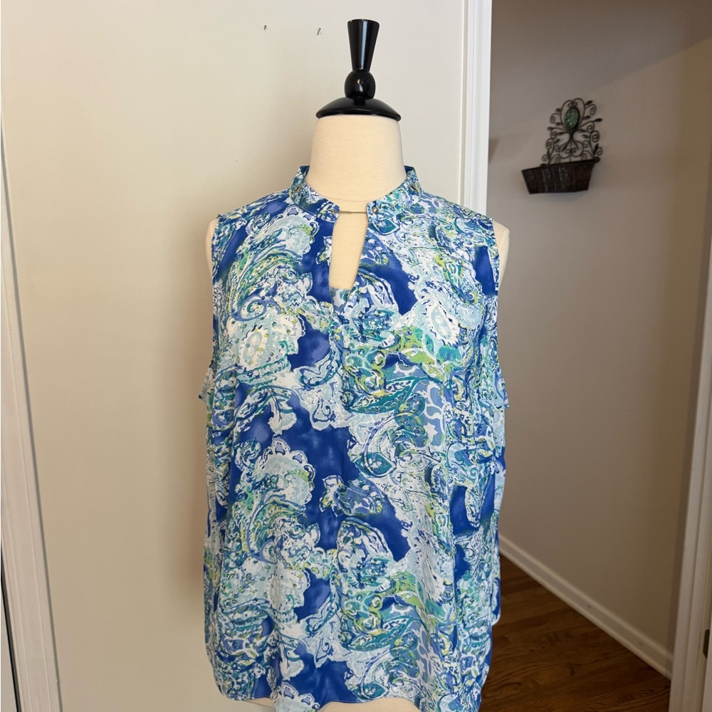 The Limited. Size 2X. Color blue multi. Chain detail at front